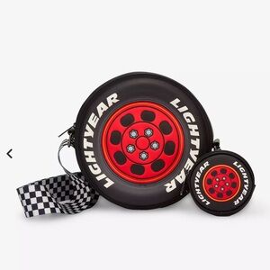 Loungefly Disney Pixar Cars Lightning McQueen Tire Figural Crossbody Bag & Coin